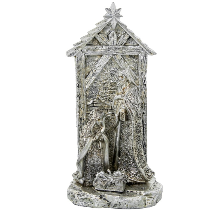 Figura 22217 Nacimiento Resina Plateado Estrella