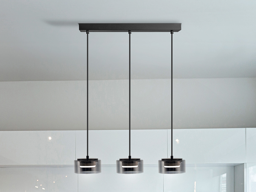 12670 -OLAIA- LAMPARA NEGRO-SMOKY - Imagen 1