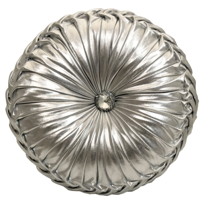 Cojín Redondo 45Cm Plata Poliéster Ø45Cm sin Cremallera
