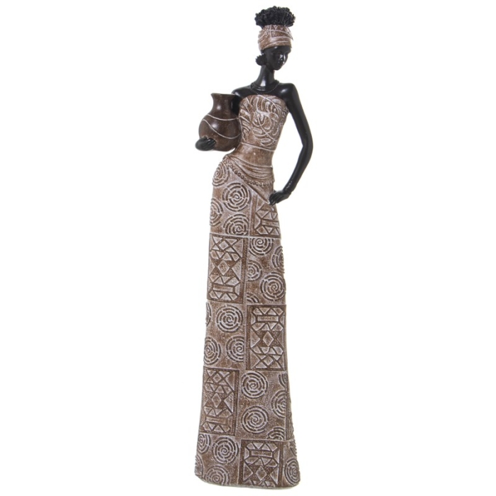 Figura Resina Africana Marrón
