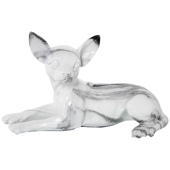 Figura Resina Perro Acabado Mármol