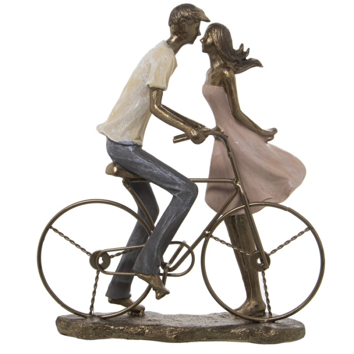Figura Resina Pareja C y Bicicleta
