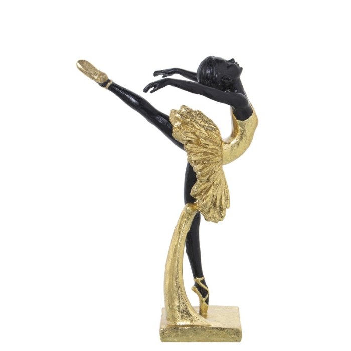 Figura Resina Bailarina Dorada y Negra