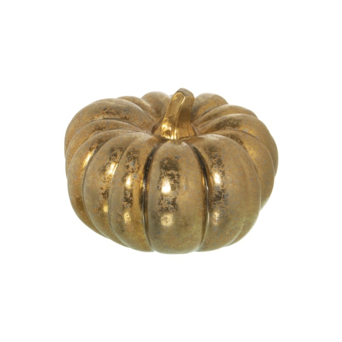 Figura Calabaza Cerámica Oro