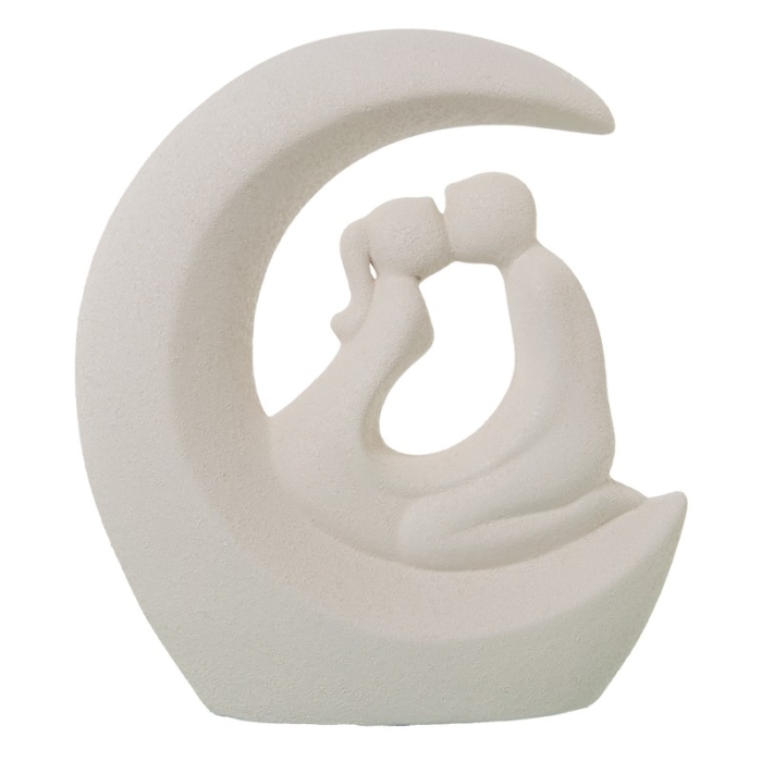 Figura Cerámica Pareja en Luna Beige Arena