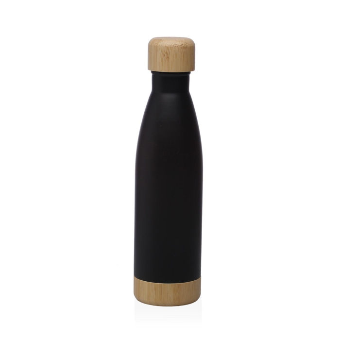 BOTELLA NEGRA MATE 500ML ACERO INOXIDABLE