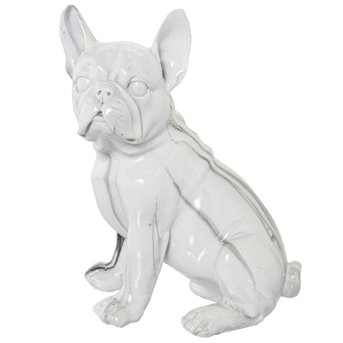 Figura Resina Perro Acabado Mármol