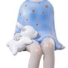 Figura Resina Chica Sentada Azul C y Orejas y Conejito - Imagen 4