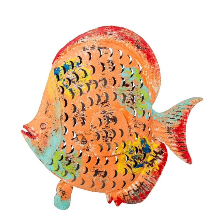 Figura Portavelas Pez Hierro