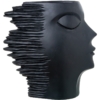 Figura y Macetero Resina Rostro Perfil Negro Hueco Macet:20Cm