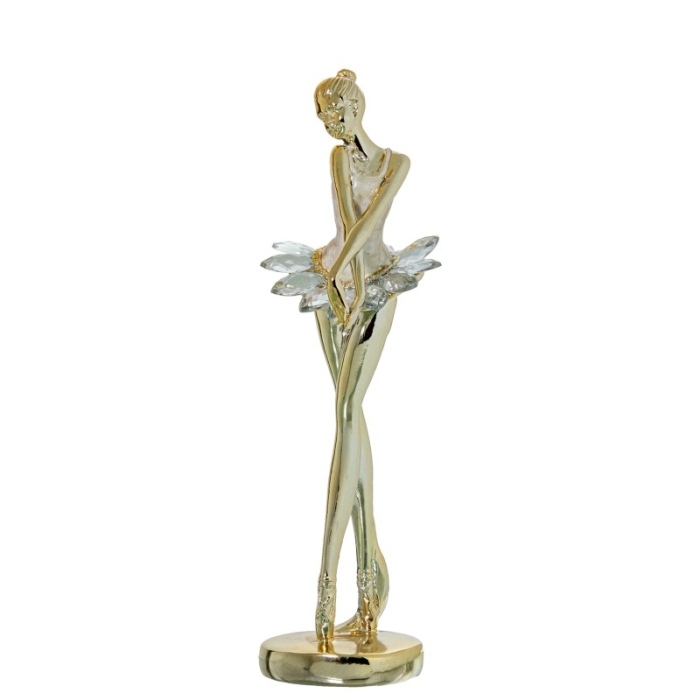 Figura Resina Bailarina Dorada