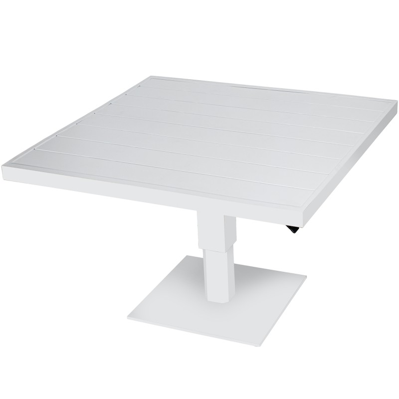 74606 Mesa Exterior Aluminio Blanca Regulable en Alt - Imagen 1