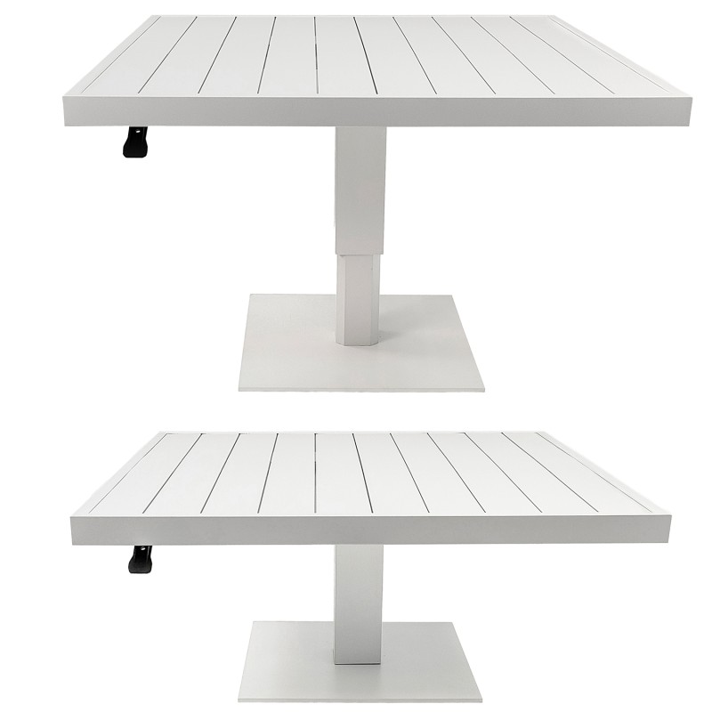 74606c Mesa Exterior Aluminio Blanca Regulable en Alt - Imagen 4