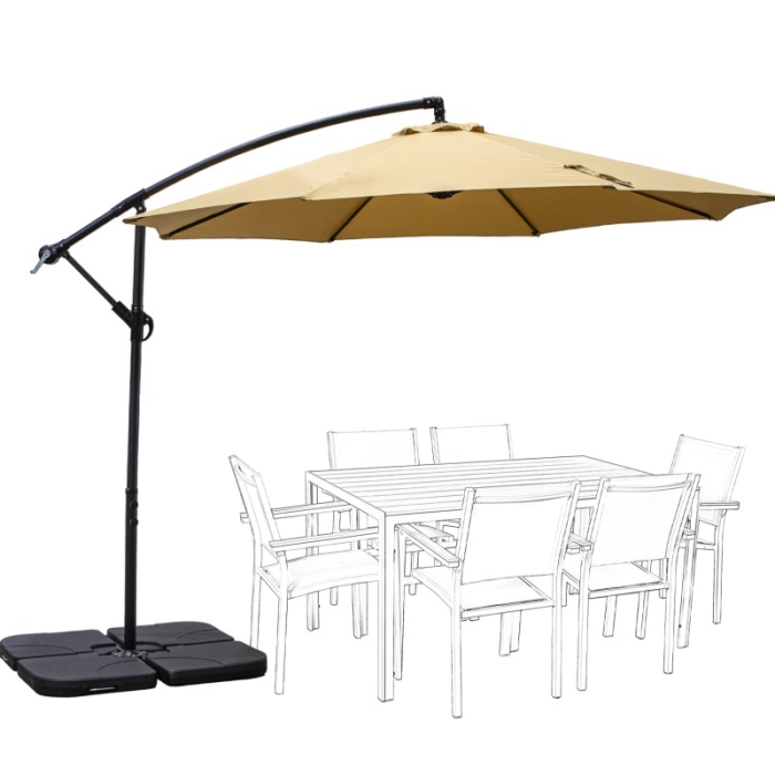 Parasol Acero y Poliéster y Base Lastre No Incluída Ø2 y 7M y Tela Poliéster 180G