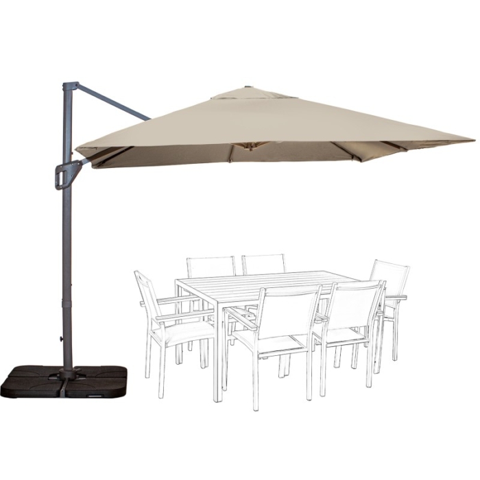 Parasol Aluminio y Poliéster y Base Lastre No Incluída M y Tela Poliéster 220G