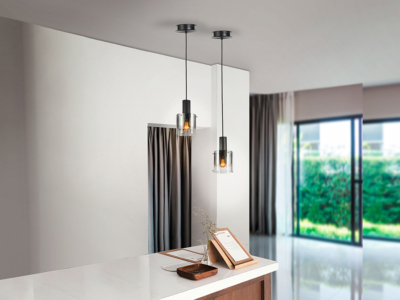 -VENIZE- LAMPARA  NEGRO-SMOKE - Imagen 2