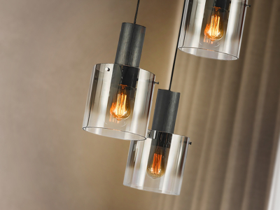 -VENIZE- LAMPARA  NEGRO-SMOKE - Imagen 3