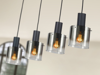 -VENIZE- LAMPARA  NEGRO-SMOKE - Imagen 3