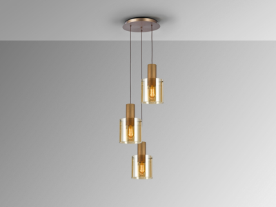 -VENIZE- LAMPARA  COBRE-AMBAR - Imagen 3