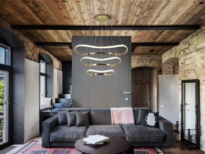 -NAOS-LAMPARA ORO ROSA 3 AROS - Imagen 2