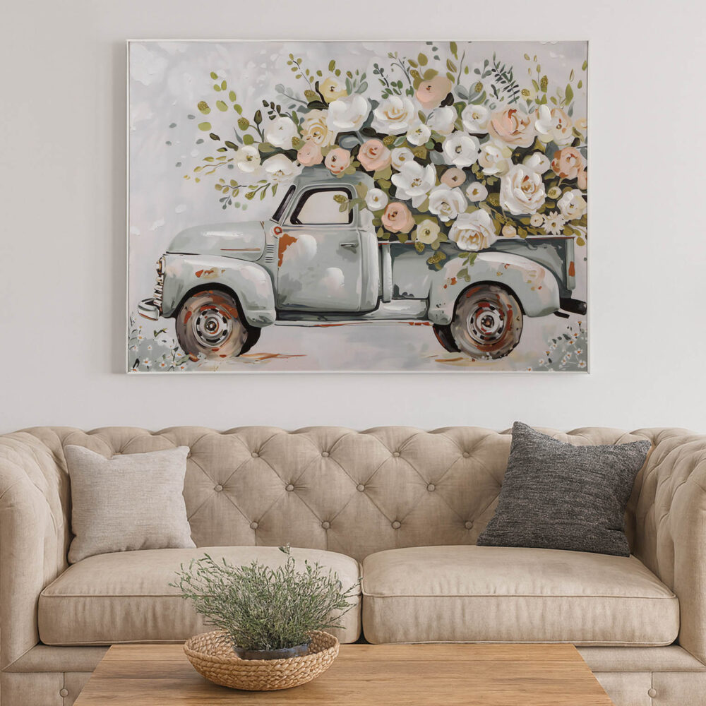 CUADRO LIENZO FLORAL TRUCK 60 X 80 - Imagen 3
