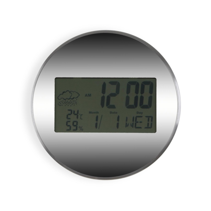RELOJ DE PARED DIGITAL EFECTO METALICO