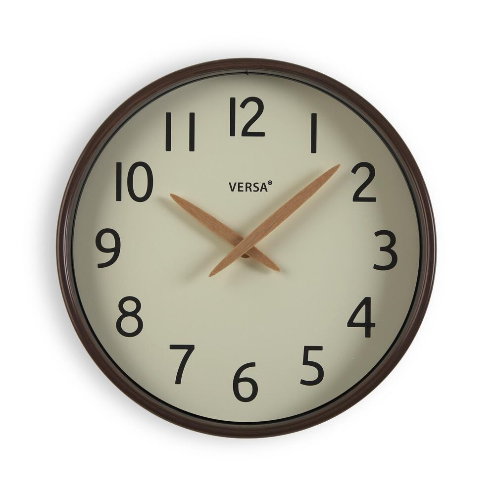 RELOJ DE PARED EFECTO MADERA OSCURA 30 CM - Imagen 1