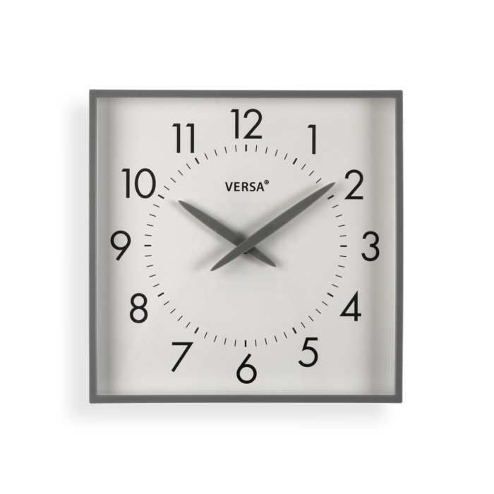 RELOJ DE PARED CUADRADO GRIS
