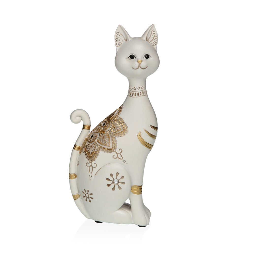 FIGURA DE GATO BLANCO 10,5x24CM - Imagen 1