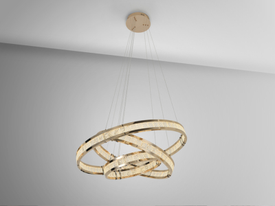 LORIAN- LAMPARA 3 AROS DORADO BRILLO - Imagen 4