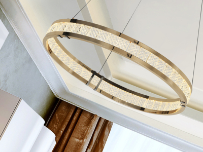 LORIAN- LAMPARA 1 ARO DORADO BRILLO - Imagen 3