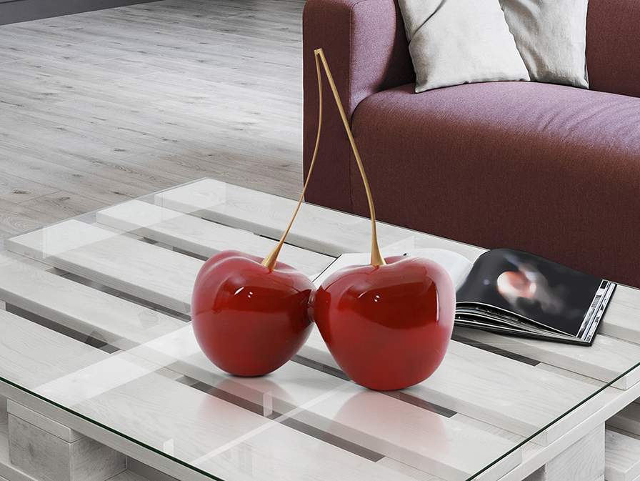 Consola y espejo plata 0002 CEREZAS- FIGURA -ROJO - Imagen 1