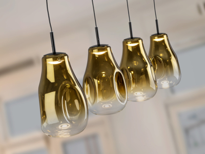 ALEDIS- LAMPARA  NEGRO-DORADO - Imagen 3