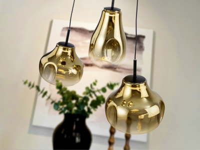 ALEDIS- LAMPARA  NEGRO-DORADO - Imagen 3