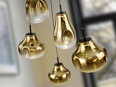 ALEDIS- LAMPARA  NEGRO-DORADO - Imagen 3