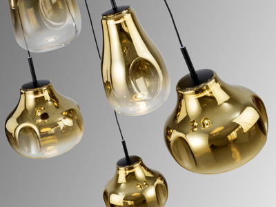 ALEDIS- LAMPARA  NEGRO-DORADO - Imagen 5