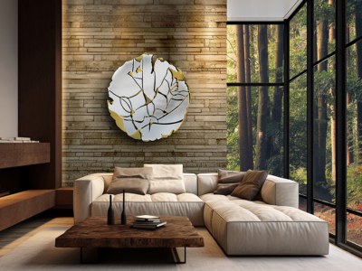 FIORELLA- ESCULTURA PARED-ORO/CROMO - Imagen 2