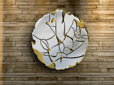 FIORELLA- ESCULTURA PARED-ORO/CROMO