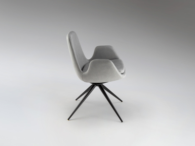 ZUNA- SILLA GIRATORIA GRIS CLARO - Imagen 2