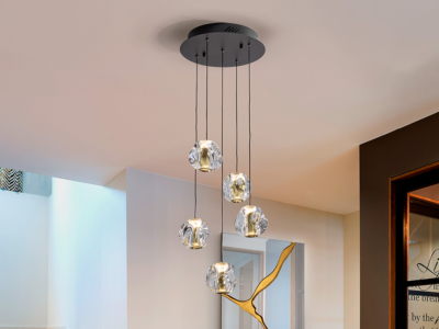 ZARIA- LAMP - NEGRO/ORO/TRANSP  DIM