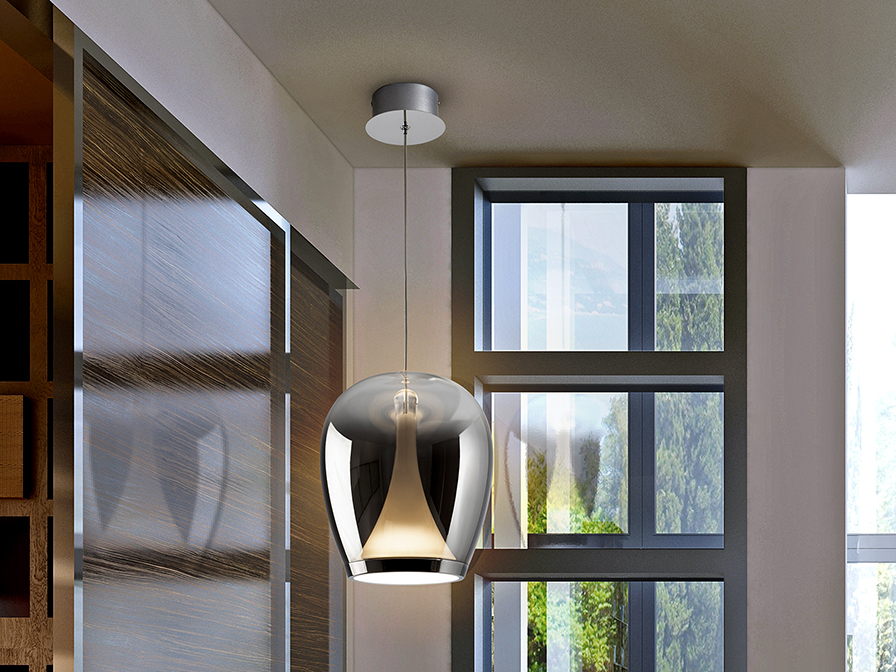 724517 SUSPIRO- LAMPARA CROMO/SMOKY - Imagen 1