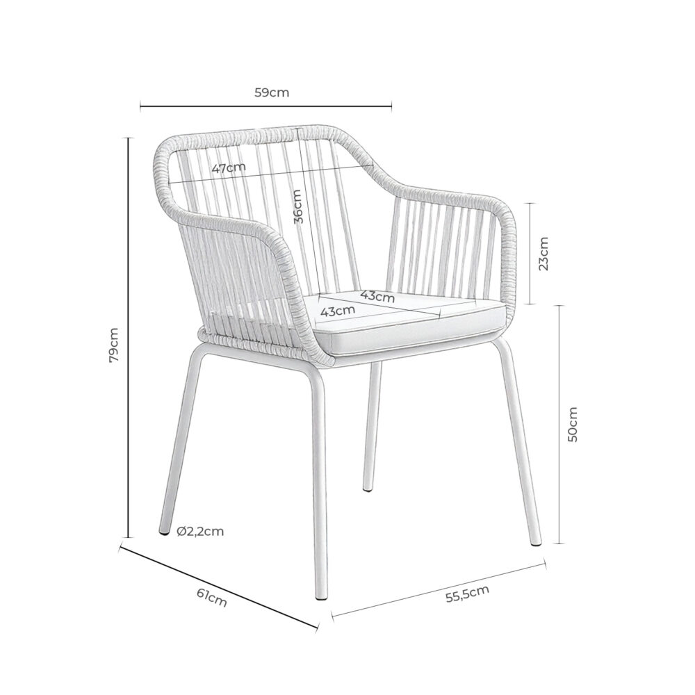 SILLA DE EXTERIOR PENNY BLANCO - Imagen 6