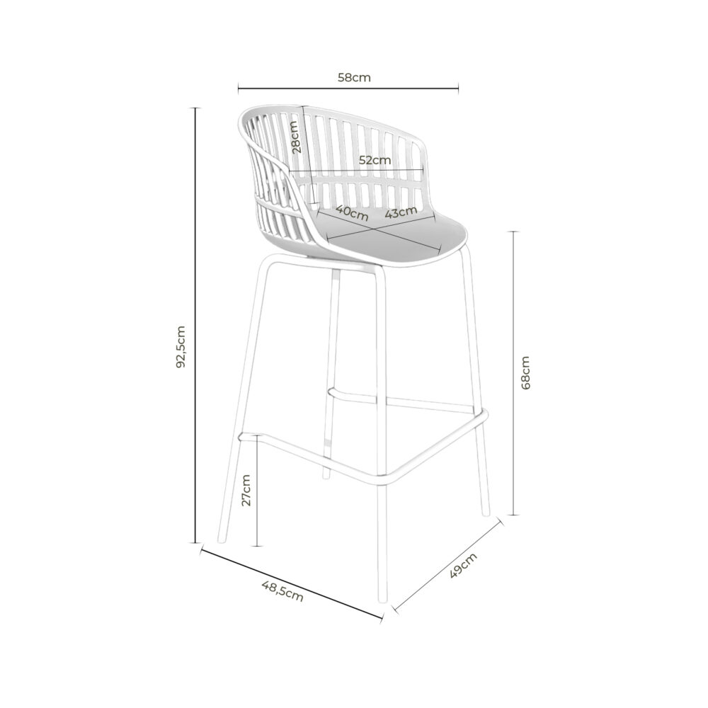TABURETE AXEL BLANCO - Imagen 9
