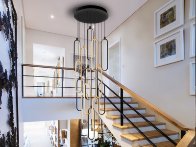 COLETTE-LAMP  NEGRO-ORO ROSA DIM