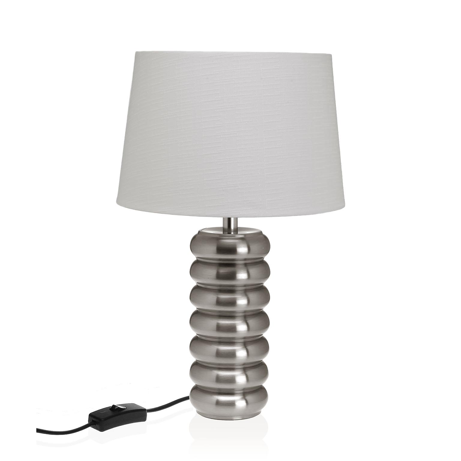 10700126 LAMPARA DE MESA TARKO PLATEADO - Imagen 1