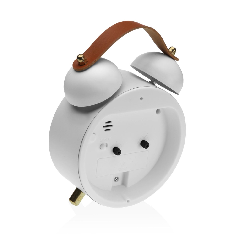 RELOJ DESPERTADOR DE MESA METAL BLANCO - Imagen 2
