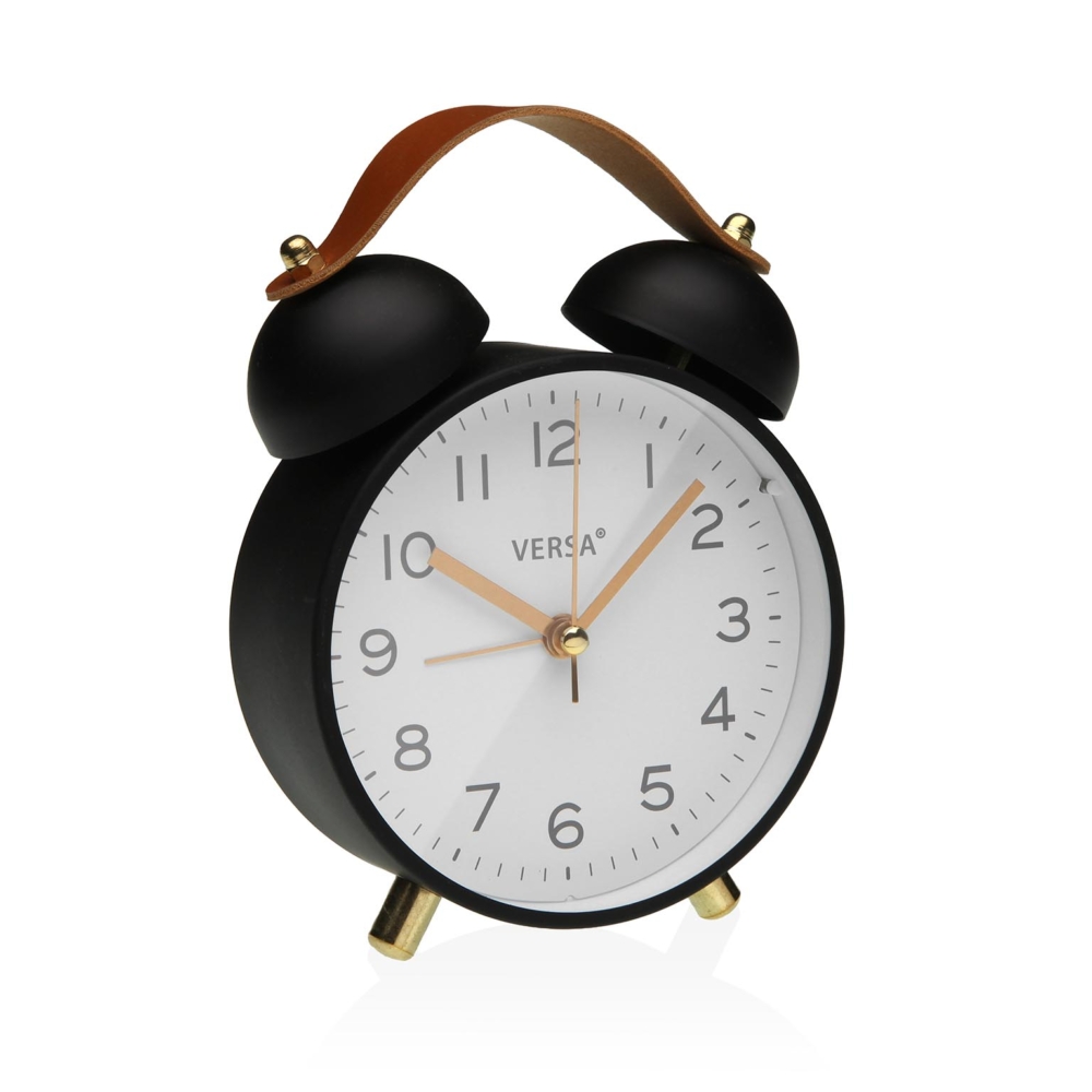 18560412 RELOJ DESPERTADOR DE MESA METAL NEGRO - Imagen 1