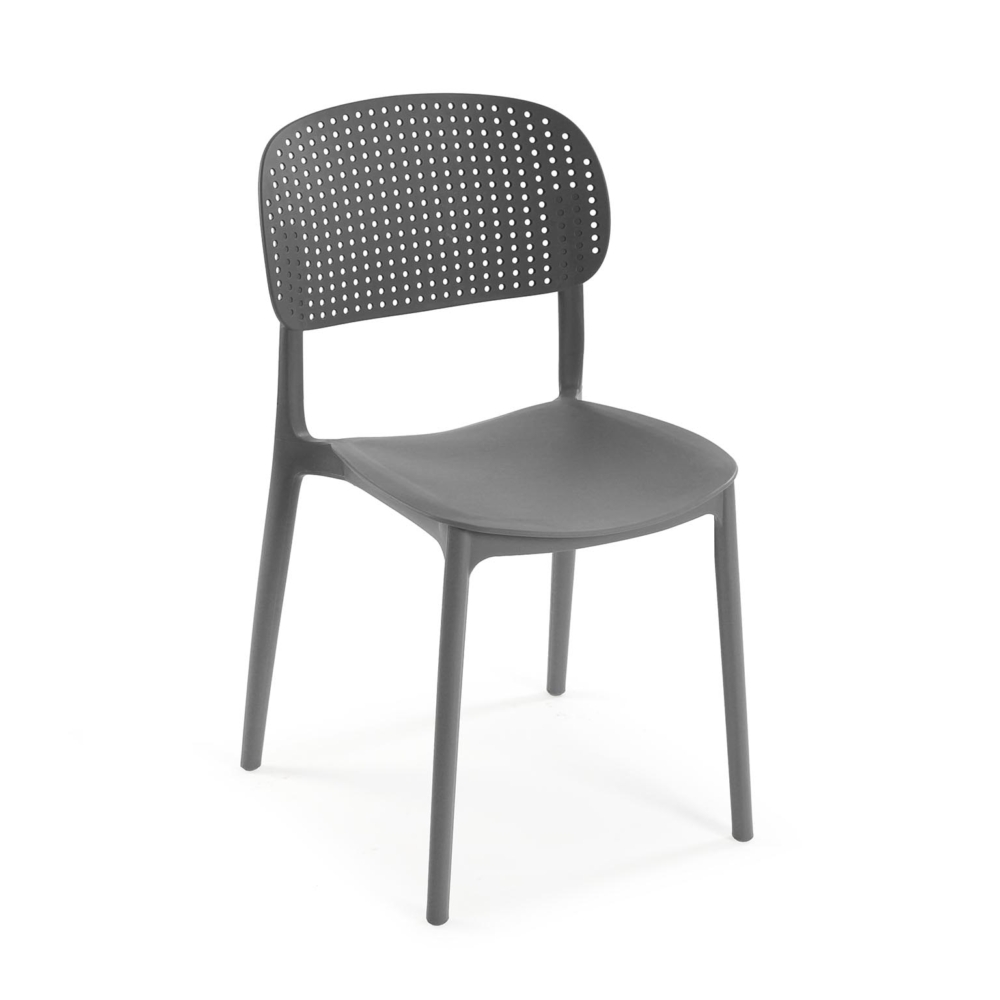 22021096 SILLA DE COMEDOR GRIS APILABLE - Imagen 1