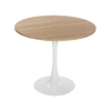 MESA BLANCA Y MADERA MEERA 100 CM
