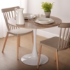 MESA BLANCA Y MADERA MEERA 100 CM - Imagen 2